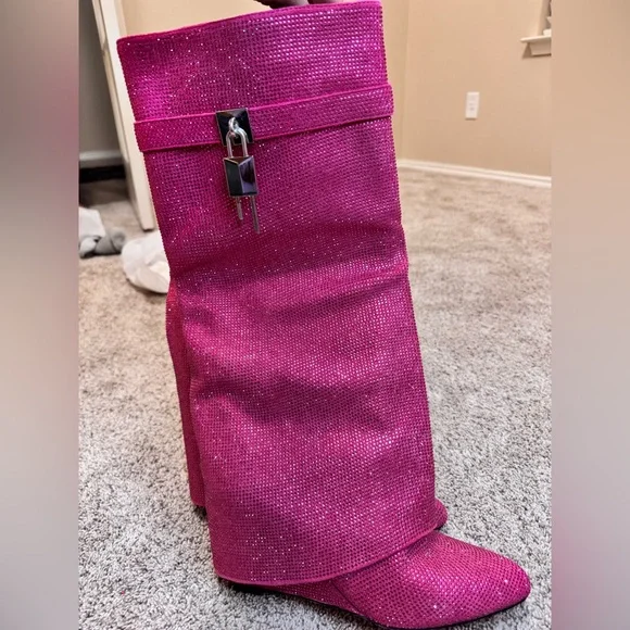 High Boots Women Size 9 Party Festival Statement Boots - Picture 3 of 12